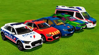 TRANSPORTING PIXAR CARS amp FRUITS WITH COLORED amp JOHN DEERE vs CLAAS vs TRACTORS  BeamNGdrive 983 [upl. by Hurlbut984]