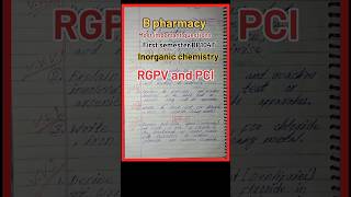 b pharmacy 1st sem inorganic chemistry most important questions unit 1 to 5th rgpv pci shortvideo [upl. by Ilatan]