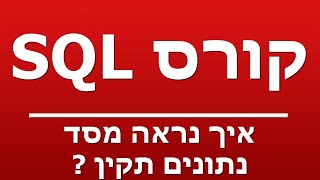 איך נראה מסד נתונים תקין [upl. by Eiramllij]