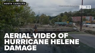 Aerial video Hurricane Helene damage in Asheville and Charlotte NC [upl. by Aridnere673]