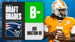 2024 NFL Draft Grades Patriots select Joe Milton III No 193 Overall  CBS Sports [upl. by Wendalyn]