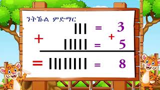 Maths forkids educationVideoAddition ትምህርቲ ሒሳብ ቀዳማይክፍሊ ምድማር [upl. by Cazzie]