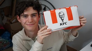 ASMR KFC Mukbang  Eating sounds  Ramble [upl. by Esdnyl]