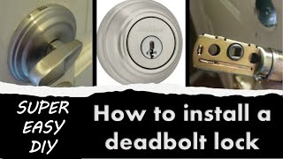 How to install deadbolt lock  Kwikset [upl. by Kelsy]