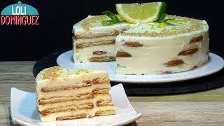 TARTA DE LIMÓN CON GALLETAS SIN HORNO Y SIN GELATINA Loli Domínguez  Recetas paso a paso [upl. by Bibbye391]