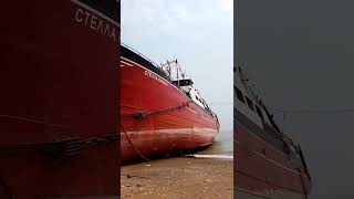 Fishing vessel has been beached at ship breaking yard [upl. by Ahcilef650]