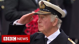 UK falls silent for Remembrance Sunday  BBC News [upl. by Aney909]