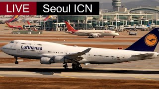 🔴 Seoul Incheon Airport live stream Asiana Korean Air A380 Lufthansa 747400 [upl. by Eniffit]