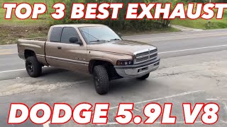 Top 3 BEST EXHAUST Set Ups for DODGE RAM 59L MAGNUM V8 [upl. by Naletak]