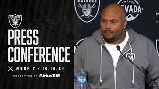 Coach Pierce Presser  101824  Raiders  NFL [upl. by Nirag]