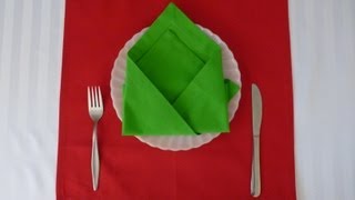 Napkin folding  Triangle Pouch [upl. by Yeneffit117]