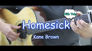 Kane Brown  Homesick Fingerstyle Guitar with Tabs Billboard hot 100 [upl. by Rothstein553]