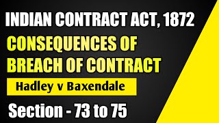 Consequence of breach contract  breach of contract  Section 73 to 75  Hadley vs Baxendale [upl. by Ettelimay643]