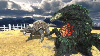 Anguirus VS Biollante Battle ARBS Animal revolt Battle Simulator [upl. by Nyberg]