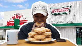 DOZEN KRISPY KREME DONUTS IN 12 MINUTES [upl. by Daisi]