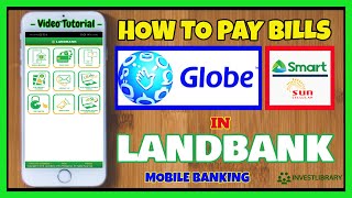 Landbank Bills Payment How to Pay Globe Smart Sun Bills using Landbank iAccess Online Banking [upl. by Wilkinson]