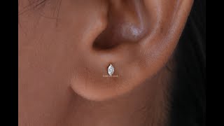 Marquise Diamond Solitaire Stud Earrings [upl. by Yrrot]