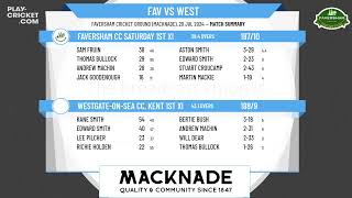 Faversham CC Saturday 1st XI v WestgateOnSea CC Kent 1st XI [upl. by Adnamra]