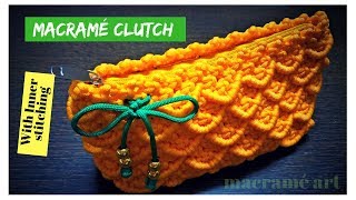 Macrame clutch with inner cloth stitching [upl. by Adniral832]