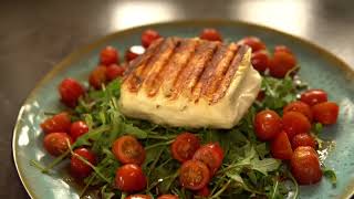 Delicious Halloumi Recipe with Arugula and Cherry Tomatoes [upl. by Atirahc]