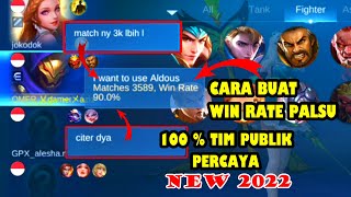 CARA PRANK WINRATE KE TEMAN TERBARU 2022  CARA MEMBUAT WINRATE PALSU MOBILE LEGEND [upl. by Anissej]