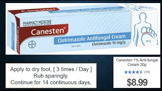 Canesten 3D for 14 days tinea athelets foot feet clotrimazole anti fungal OTC Roze pharm [upl. by Attenwahs550]