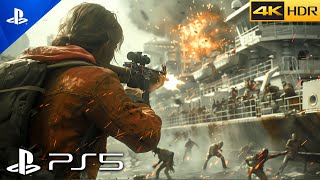 PS5 OUTBREAK On A Cruise Ship  Ultra High Graphics Gameplay 4K 60FPS HDR World War Z [upl. by Idnas]