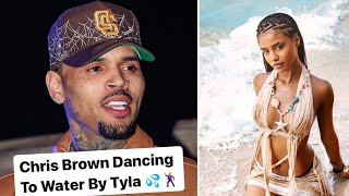 Chris Brown Dancing To Water By Tyla at Bryson Tillers Album Release Party [upl. by Narej172]