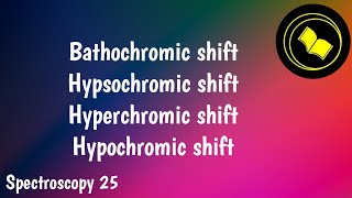 Bathochromic shift  Hypsochromic shift  Hyperchromic shift  Hypochromic shift [upl. by Corilla]