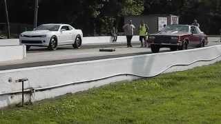 2014 Chevy Camaro Vs Oldsmobile Cutlass Pull Up or Shut Up Race 1 [upl. by Nnyled353]