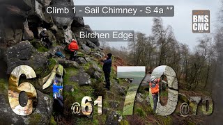 Climb 1  Day 1  Trad Climbing  Sail Chimney  Birchen Edge  Peak District [upl. by Broddie]