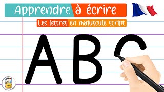 Apprendre À Écrire Les Lettres De LAlphabet En Majuscule Script  Apprendre À Tracer Les Lettres [upl. by Particia]