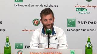 Tennis  RolandGarros 2024  Corentin Moutet en 8es et qualifié pour les Jeux quotLe rêve dune viequot [upl. by Aninaj]