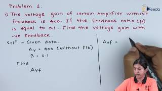 Problem no 1 Based on Negative Feedback  Feedback Amplifiers  Applied Electronics [upl. by Nahtaj641]