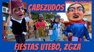 Recorrido de CABEZUDOS FIESTAS de UTEBO Zaragoza  2024 [upl. by Au]