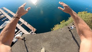 CRAZY CLIFF JUMPING OFF ABANDONED HOTEL amp 100ft BRIDGE [upl. by Attenod]