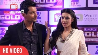 Barkha Bisht and Indraneil Sengupta At Zee Gold Awards 2016 [upl. by Pyne206]