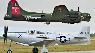 4K CAF B17 quotTexas Raidersquot amp P63 Kingcobra at Houston Airshow 2022 [upl. by Annaohj]