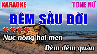 Đêm Sầu Đời Karaoke Tone Nữ  Dm  Karaoke 9999  Beat Mới [upl. by Franciscka]