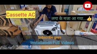 Toshiba Cassette AC Installation  TeckAkashVlogs ytvideo installation vlog [upl. by Clara752]