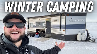 Winter Camping for BURBOT CRAZY CATCH in luxury ice house [upl. by Eimarej]