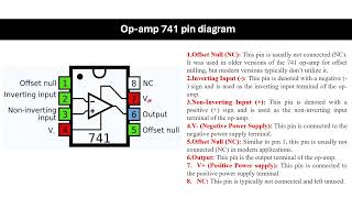 Operational Amplifier  Op amp 741 pin diagram [upl. by Astto]