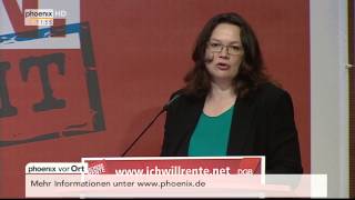 Rentenpolitisches Hearing DGB Andrea Nahles am 15042014 [upl. by Dleifxam680]