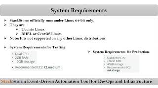 System Requirements to Install StackStorm  Automation with StackStorm [upl. by Eimrots]