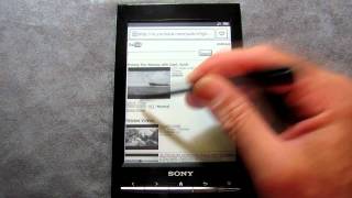 Sony PRST1 eReader checking gmail facebook and audio functions [upl. by Chessa]