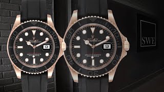 Rolex Yachtmaster 40 18K Everose Gold Rubber Strap Watch 116655  SwissWatchExpo [upl. by Pournaras]