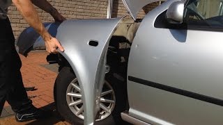 VW Golf MK4  how to removereplace front wing video [upl. by Ecidna]