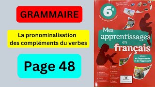 Grammaire Mes apprentissages en français 6 AEP page 48 [upl. by Orman204]