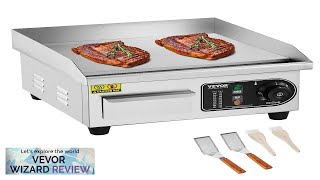 VEVOR Commercial Electric Griddle 1700W Countertop Flat Top Grill 122℉572 ℉ Adjustable Review [upl. by Burkley280]