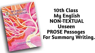 10th Class l English l NonTextual UNSEEN Prose Passages amp Unseen Passages for Summary Writing lMH [upl. by Selrahcnhoj]